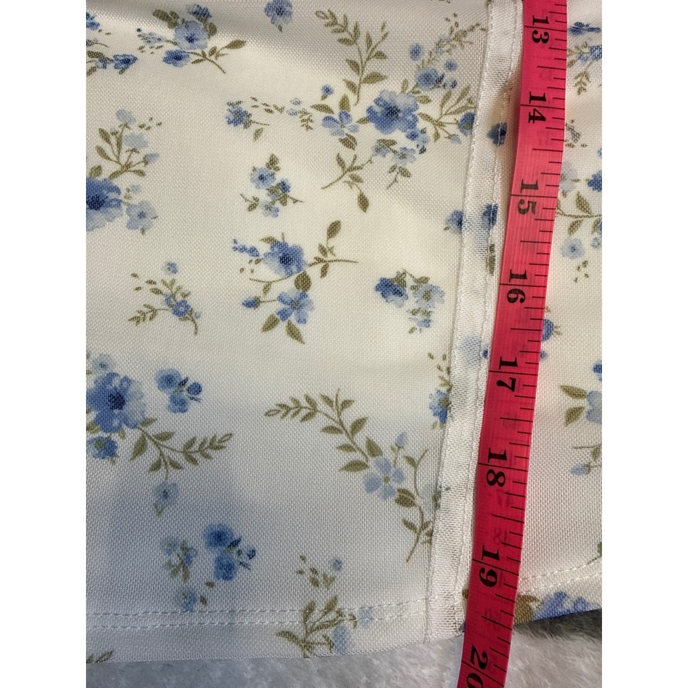 Madden Girl Floral Corset Top White Blue Mesh Sweetheart Neck Tie Back Large NEW - Picture 7 of 8